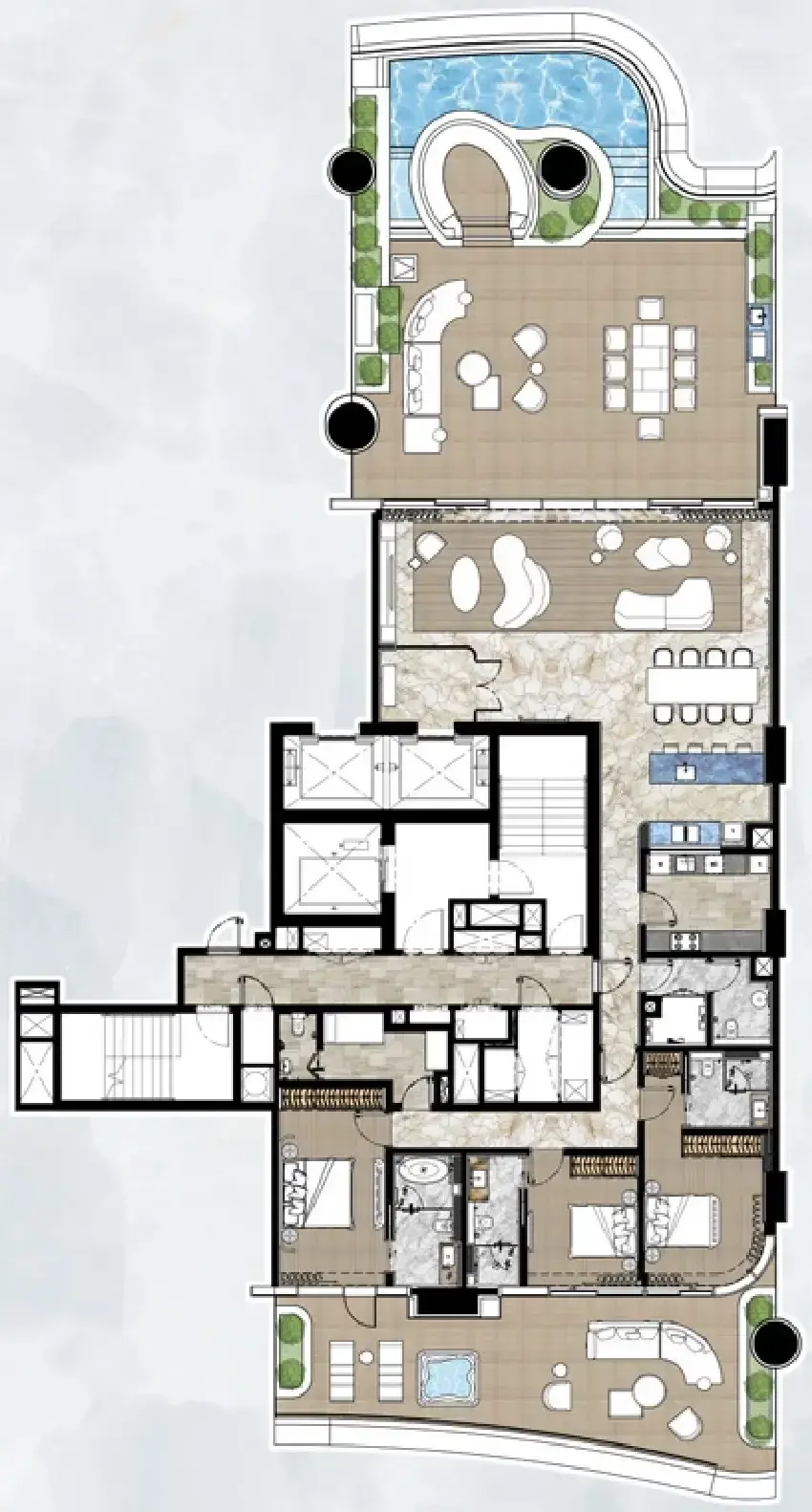 3 Bedrooms penthouse - Casa Canal floor plan