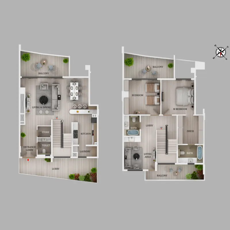 2 bedroom floor plan