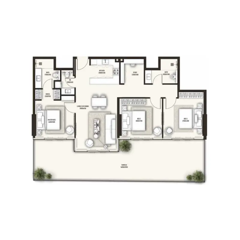 3 bedroom floor plan