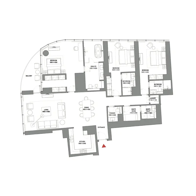 3 bedroom floor plan