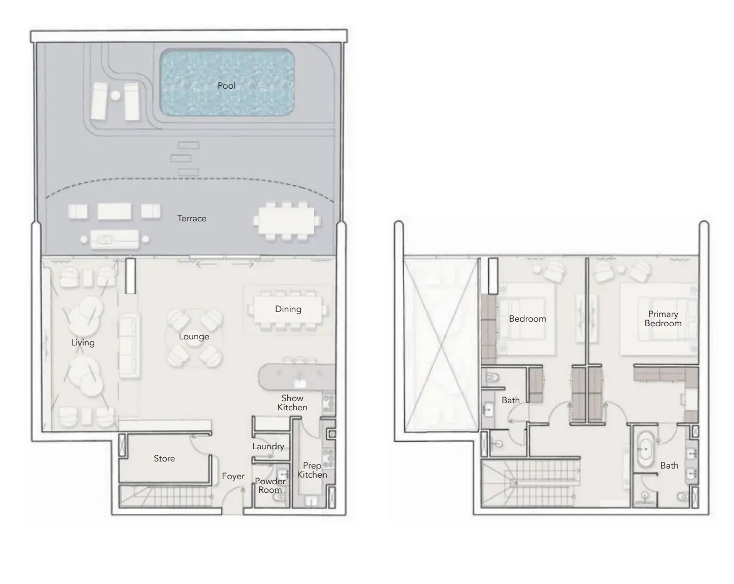 2 Bedrooms duplex - Ellington Ocean House floor plan