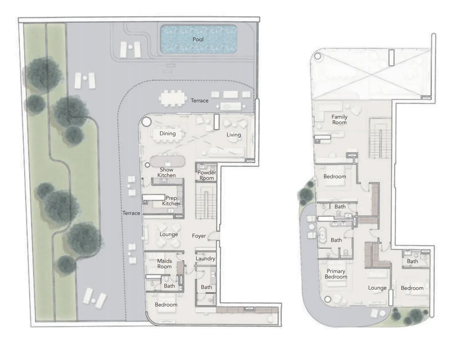 4 Bedrooms duplex - Ellington Ocean House floor plan