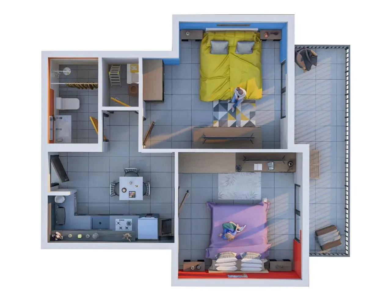 2 Bedrooms apartments - You and Co IMPZ floor plan