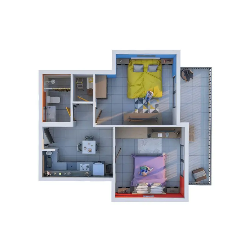 2 bedroom floor plan