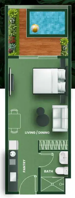 Studio apartments - Vincitore Aqua Flora floor plan