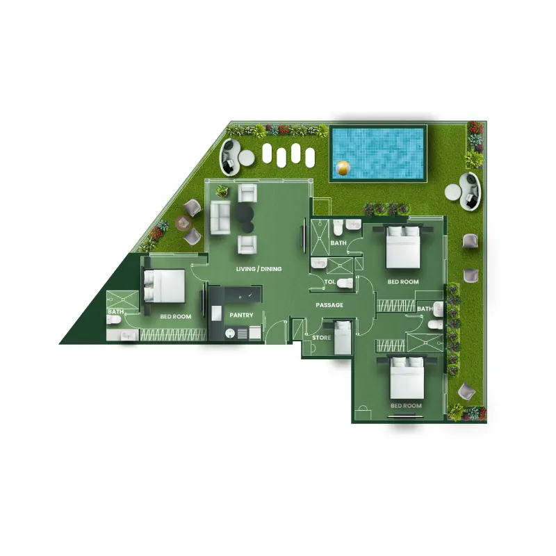 3,5 bedroom floor plan