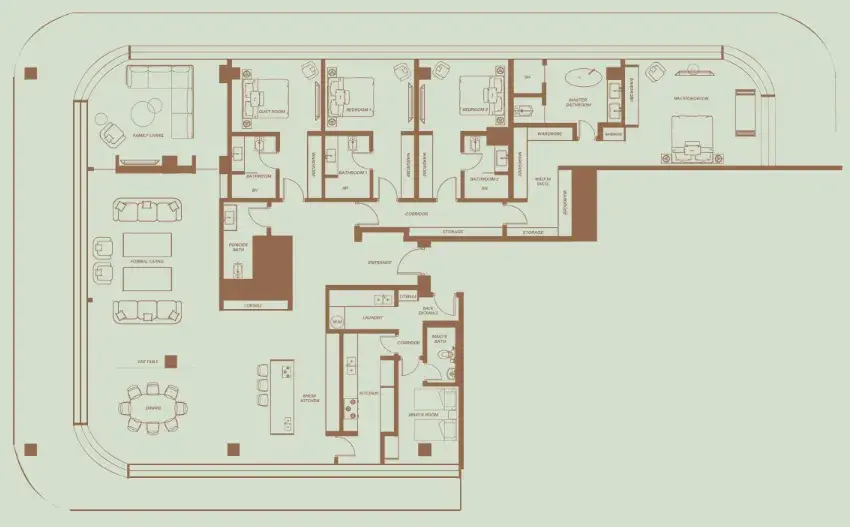 4 Bedrooms penthouse - Eden House The Park floor plan