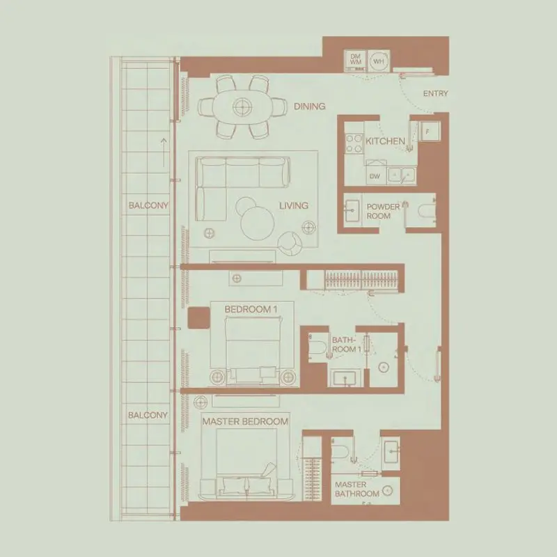 2 bedroom floor plan