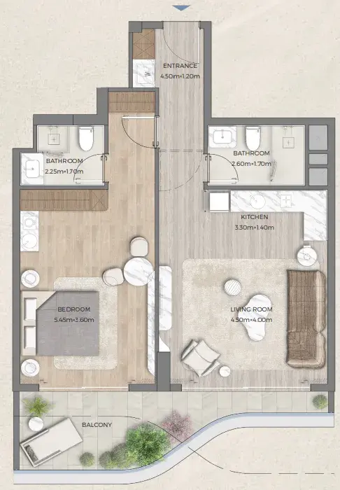 1 Bedroom apartments - Tomorrow 166 floor plan