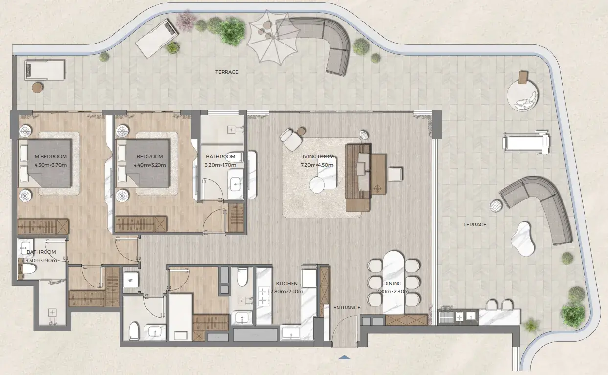 2 Bedrooms apartments - Tomorrow 166 floor plan