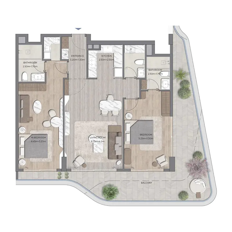 2 bedroom Apartments -  Tomorrow 166 floor plan