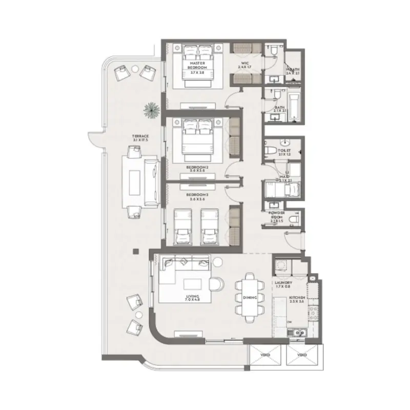 3 bedroom floor plan