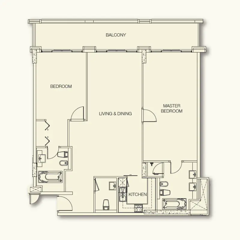 2 bedroom floor plan