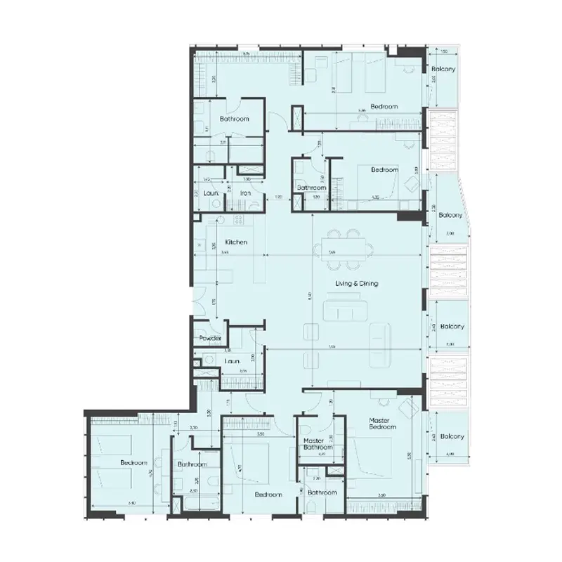 5 bedroom Apartments -  Sea Legend Tower One floor plan