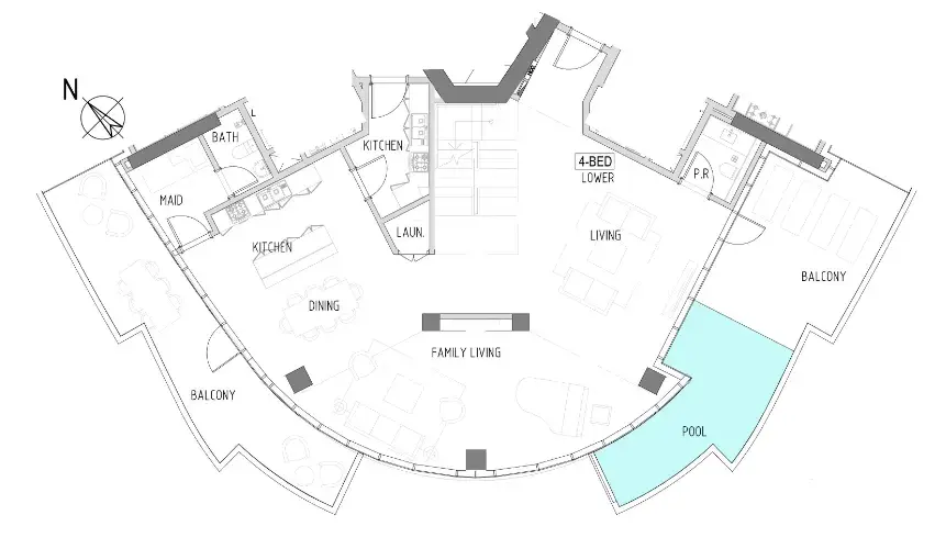 4 Bedrooms apartments - Canal Heights floor plan