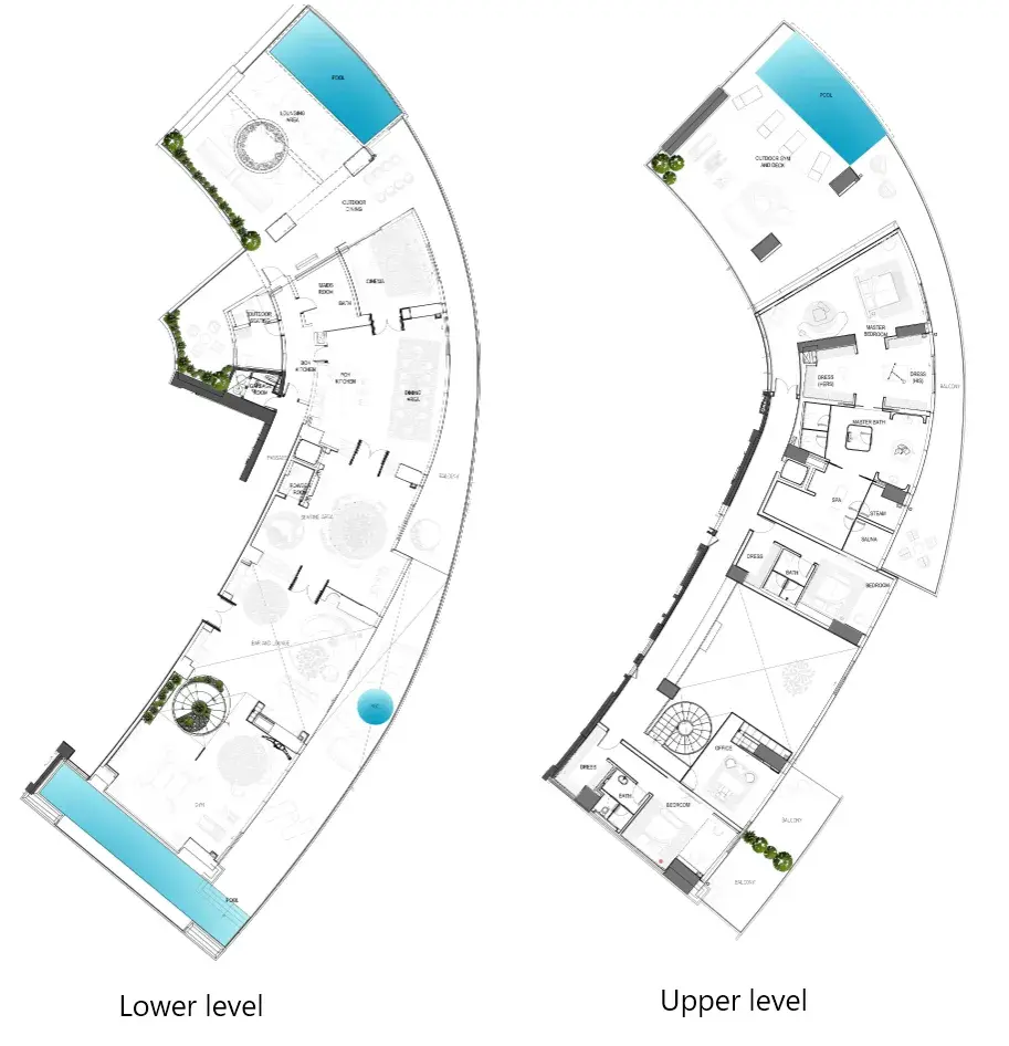 3 Bedrooms penthouse - Cavalli Tower floor plan