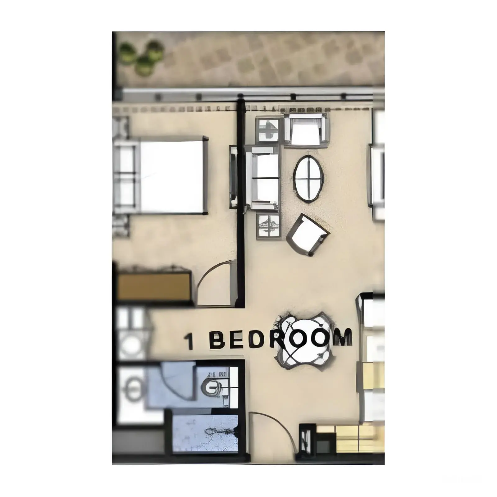 1 bedroom floor plan