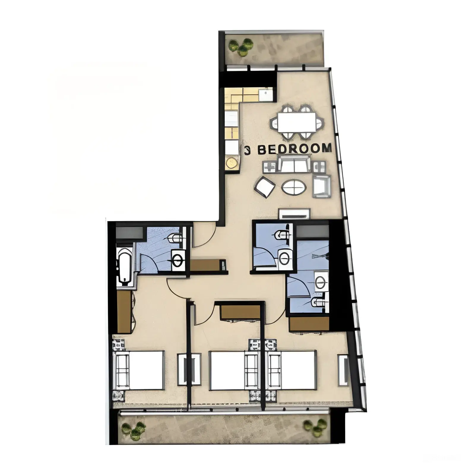 3 bedroom floor plan