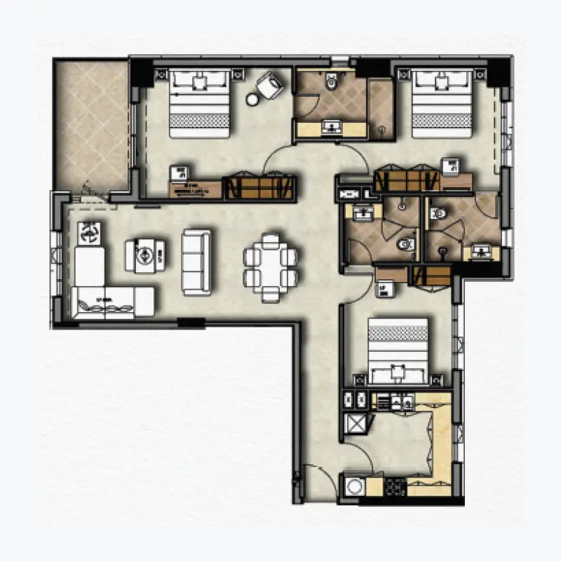 3 bedroom floor plan