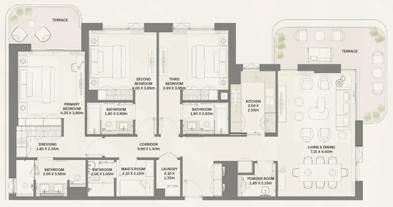 3 Bedrooms apartments - Bay Grove Residences Phase 4 floor plan