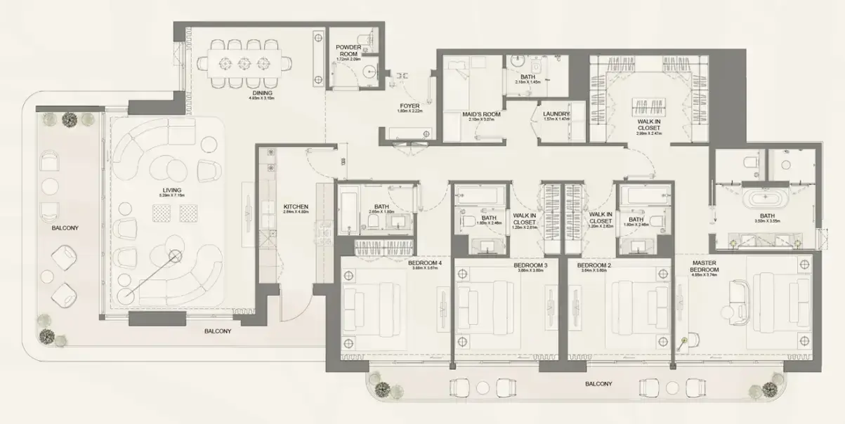 4 Bedrooms apartments - Bay Grove Residences Phase 4 floor plan