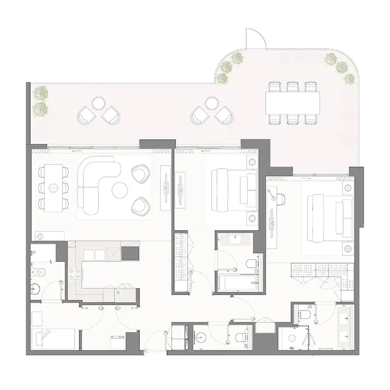 2 bedroom Apartments -  Bay Grove Residences Phase 4 floor plan