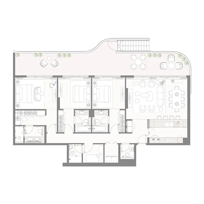 3 bedroom Apartments -  Bay Grove Residences Phase 4 floor plan