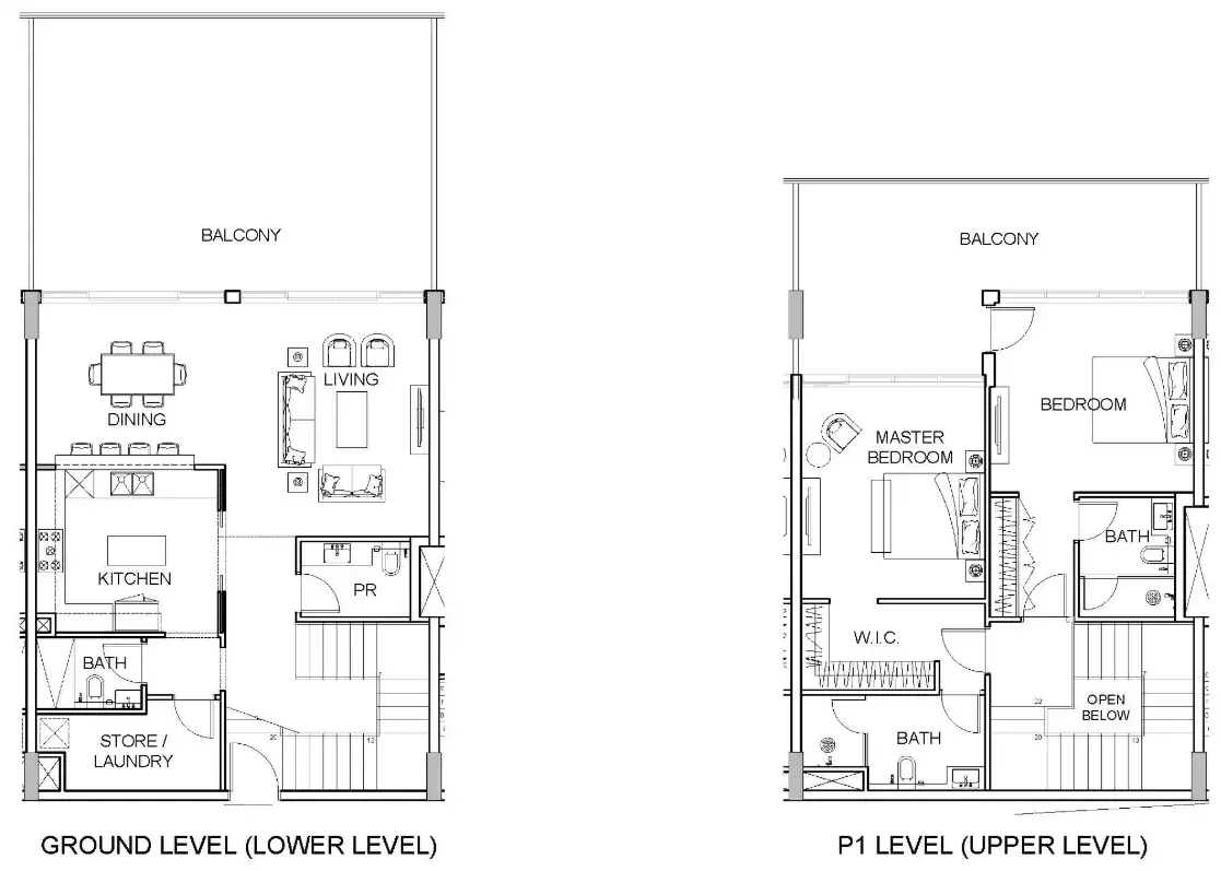2 Bedrooms duplex - Golf Greens floor plan