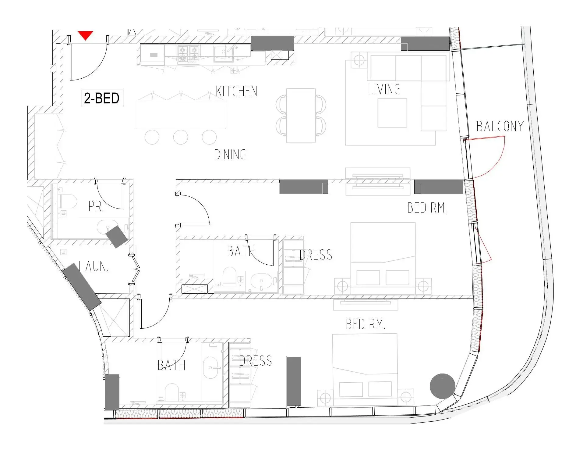 2 Bedrooms apartments - Altitude de Grisogono floor plan