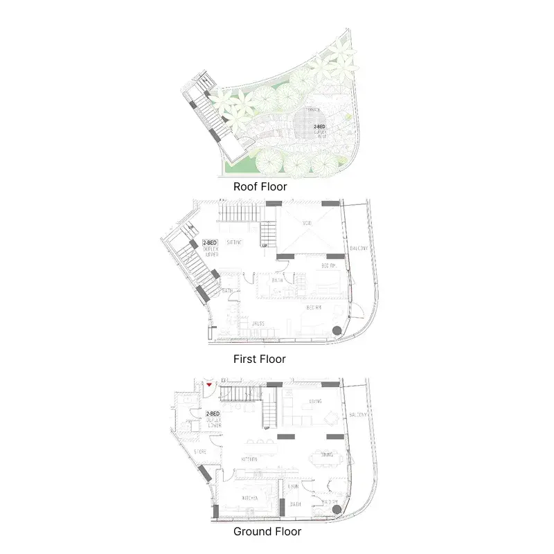 2 Bedrooms duplex - Altitude de Grisogono floor plan