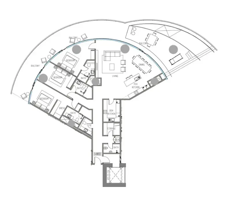 4 Bedrooms apartments - Damac Casa floor plan