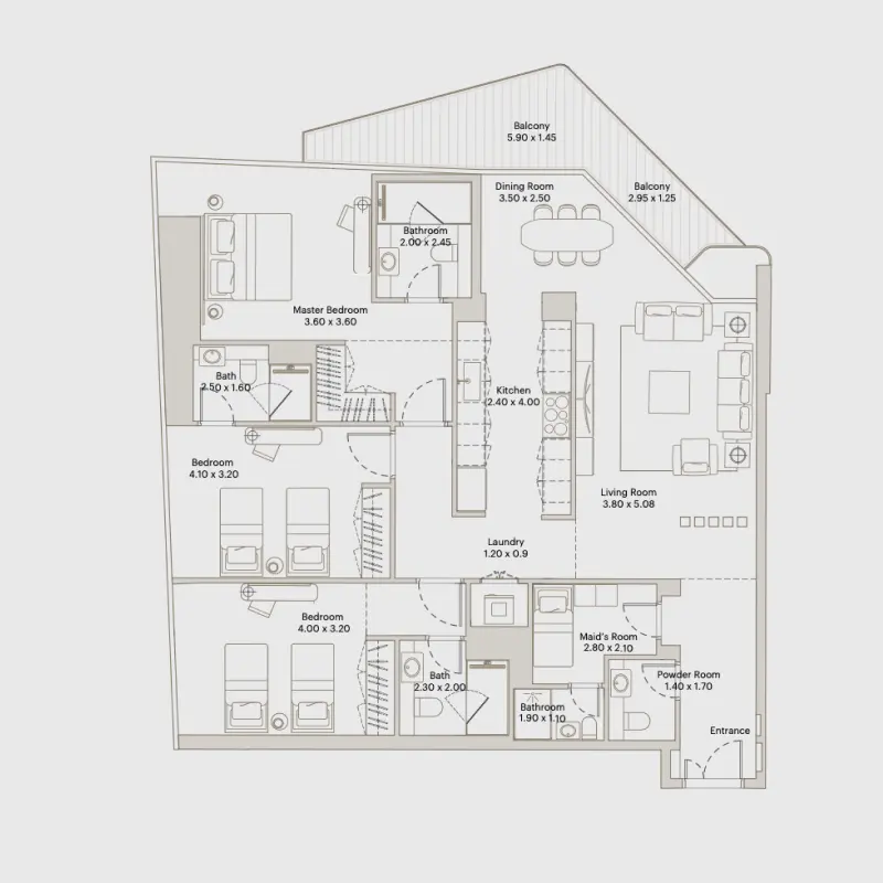 3 bedroom floor plan