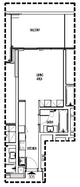 Studio apartments - Damac Hills - Park Town floor plan