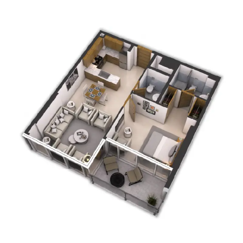 1 bedroom floor plan