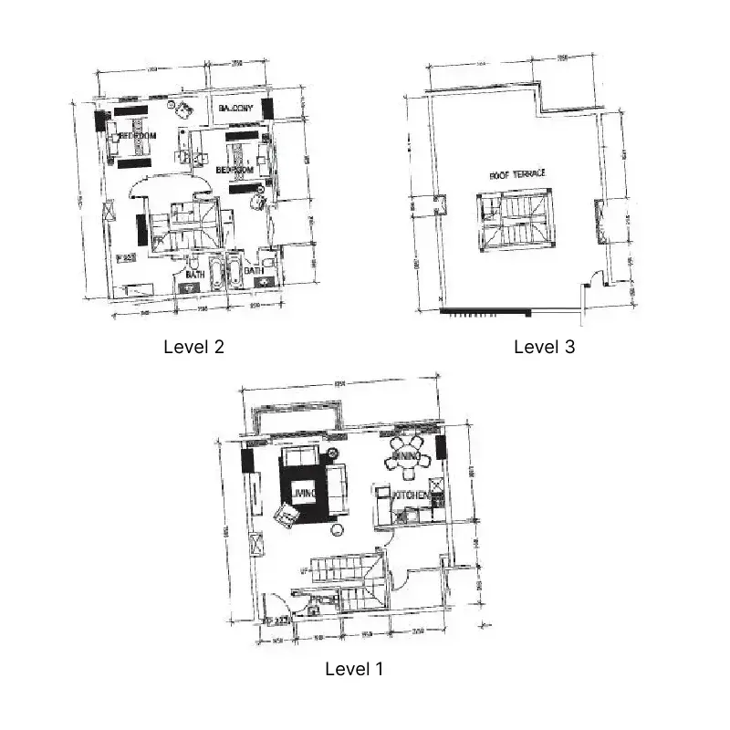 2 Bedrooms duplex - Suburbia floor plan