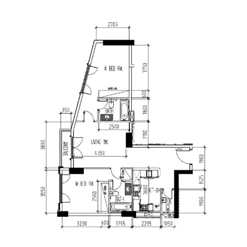 2 bedroom floor plan