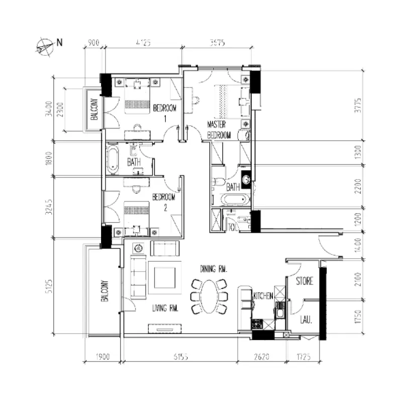 3 bedroom floor plan