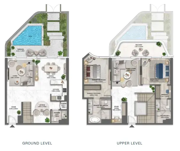 2 Bedrooms duplex - Passo by Beyond floor plan