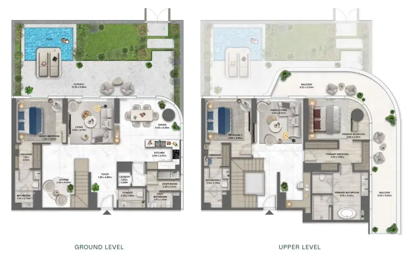 3 Bedrooms duplex - Passo by Beyond floor plan