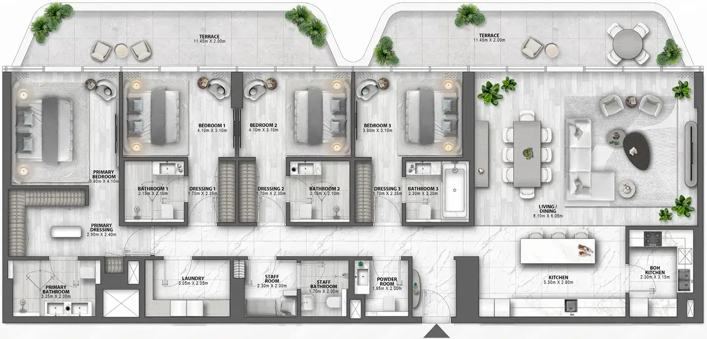 4 Bedrooms apartments - Passo by Beyond floor plan