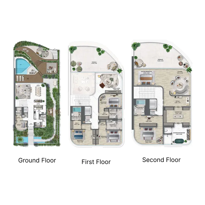 6 bedroom + pool Mansion -  Passo by Beyond floor plan