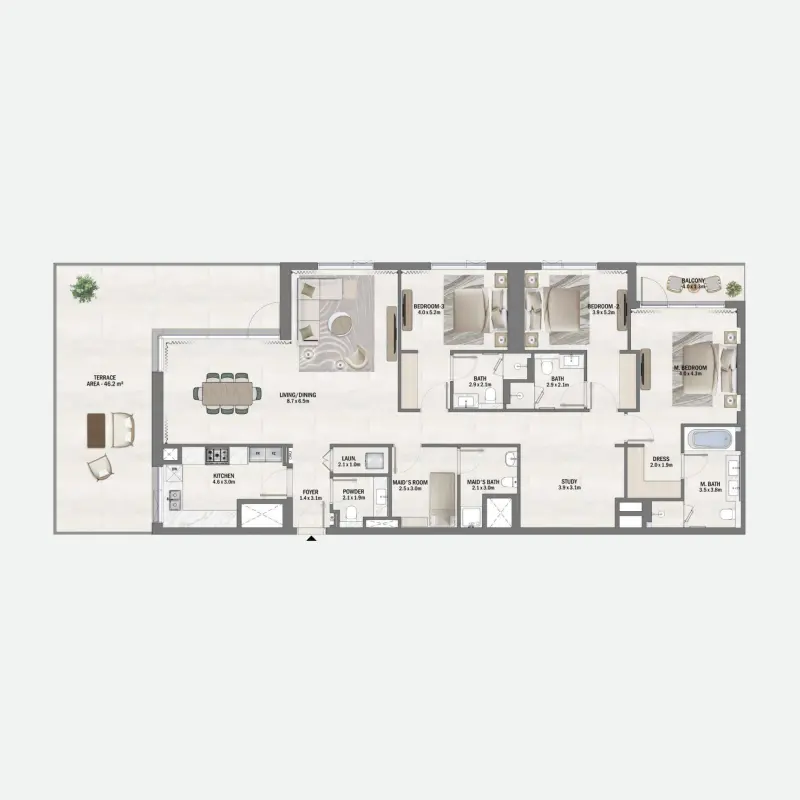 3 bedroom floor plan