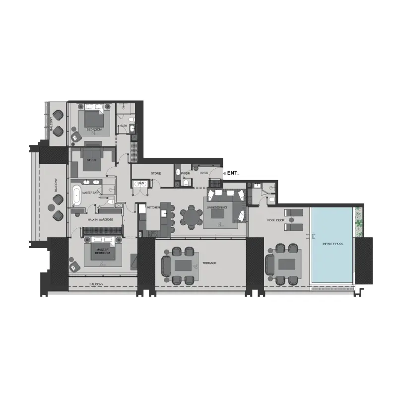 2,5 bedroom floor plan