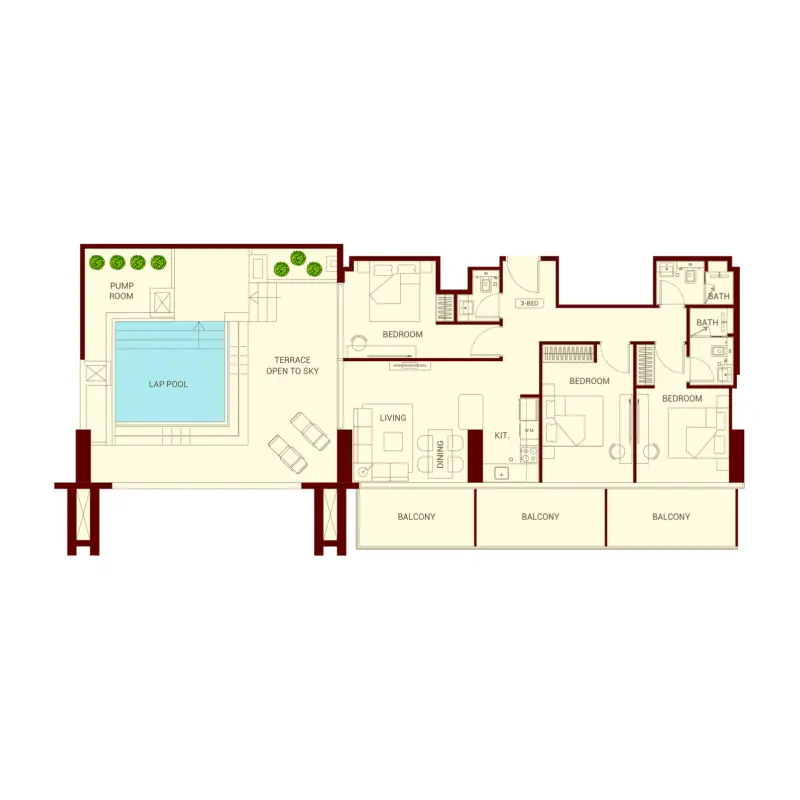 3 bedroom floor plan