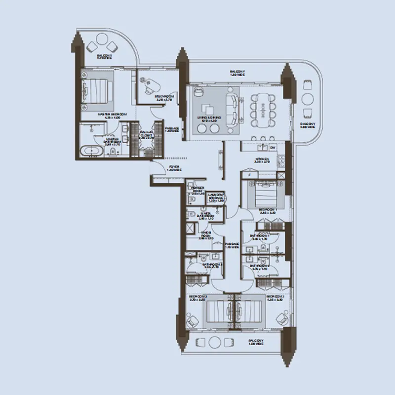4 bedroom Apartments -  Atelis floor plan