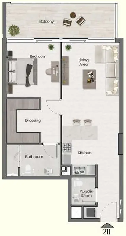 1 Bedroom apartments - Saddlewood Park floor plan