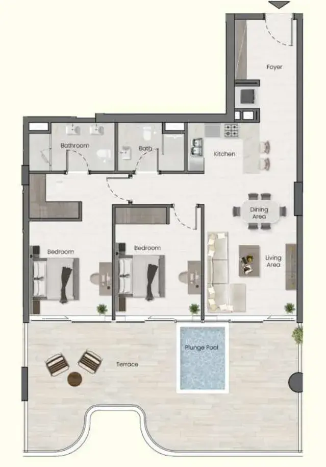 2 Bedrooms penthouse - Saddlewood Park floor plan