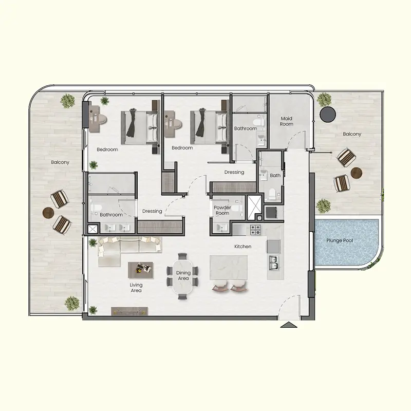 2,5 bedroom Apartments -  Saddlewood Park floor plan