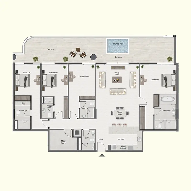 4 bedroom + pool Penthouse -  Saddlewood Park floor plan