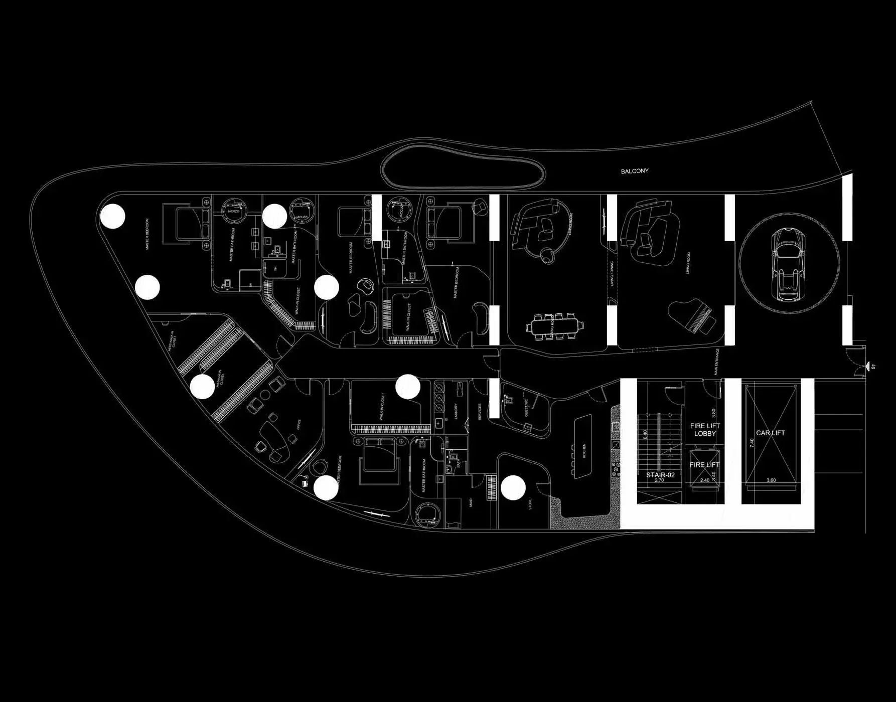 4 Bedrooms apartments - Bugatti Residences by Binghatti floor plan